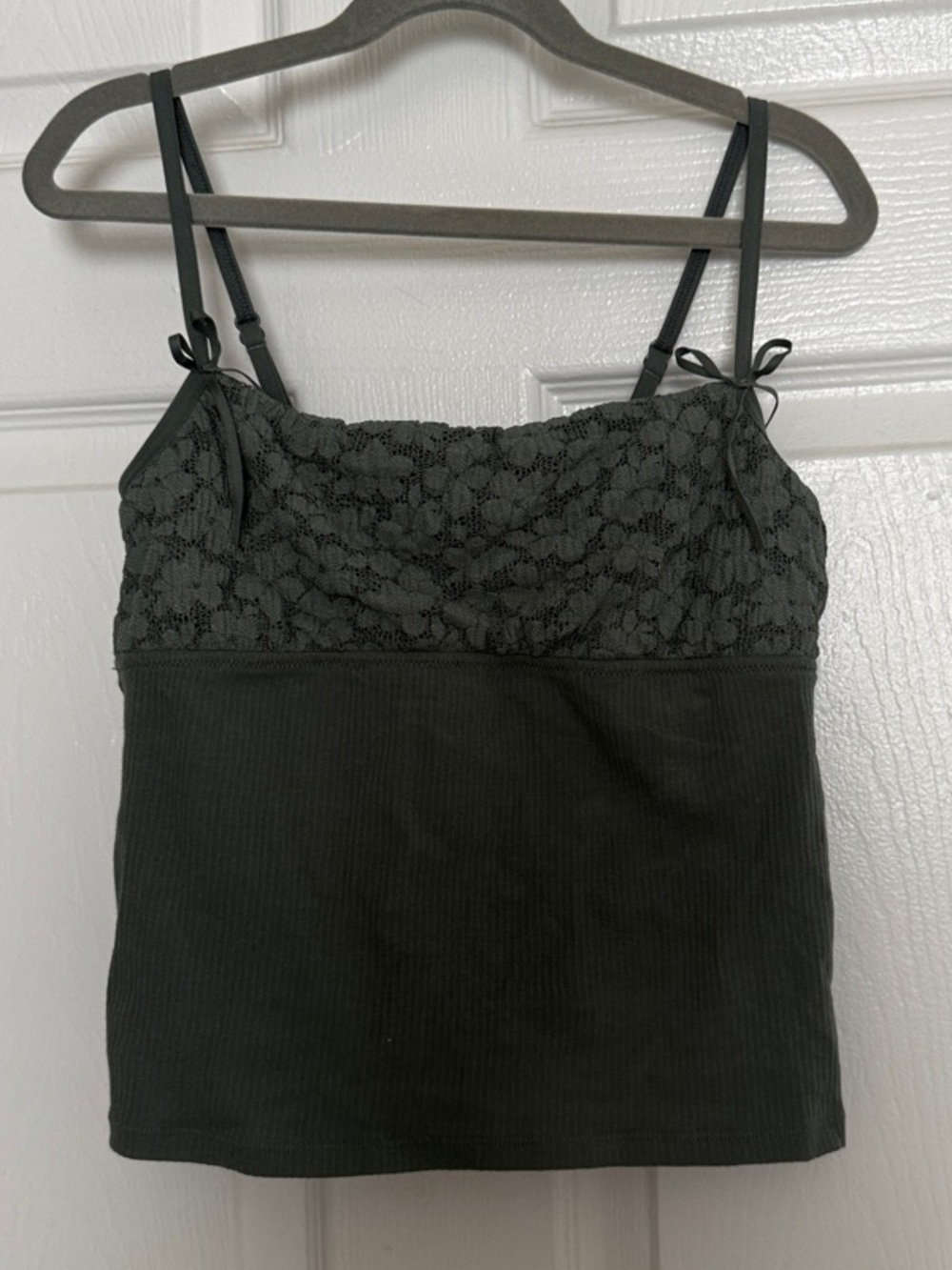 Aerie Lace-Trim Ribbed Cami Tank Top
